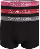 Calvin Klein trunks (3-pack) - heren boxers kort - zwart met gekleurde tailleband