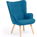Idmarket - Fauteuil Scandinave Ivar En Tissu Bleu Canard