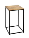 HAKU Bijzettafel massief hout eiken metaal zwarte salontafel sofatafel - Maat: B 35 cm x H 60 cm x D 35 cm, Stijl: Modern