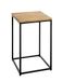 HAKU Bijzettafel massief hout eiken metaal zwarte salontafel sofatafel - Maat: B 35 cm x H 60 cm x D 35 cm, Stijl: Modern