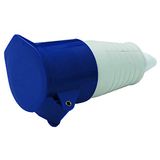 Electraline 80847 industriële vrouwelijke stekker, IEC, 16 A, 2P+T, 220V, IP44, blauw
