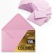 Papieren Ofituria Papieren enveloppen, kleurrijke kleine enveloppen, ideaal voor geschenken, brieven, kaarten, verschillende kleuren, 90 x 140 mm, ontworpen voor verrassing en bijzondere momenten (roze, 150 stuks)