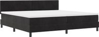 vidaXL Boxspringbed met LED-verlichting, hoofdbord, zwart, 200 x 200 cm, fluweel
