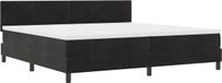 vidaXL Boxspringbed met LED-verlichting, hoofdbord, zwart, 200 x 200 cm, fluweel
