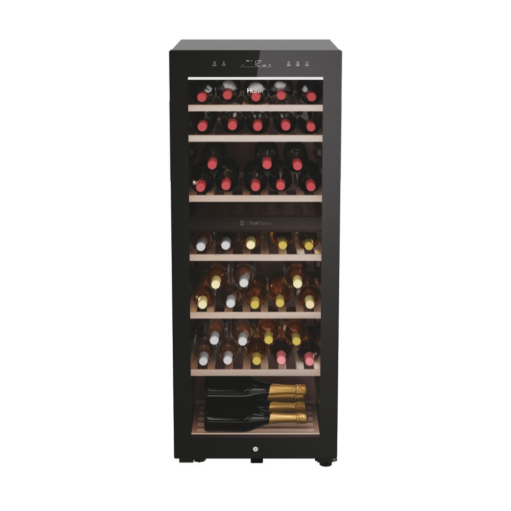 Haier Wine Bank 50 Serie 7 HWS77GDAU1 - Compressor Wine Cooler - 77 Bottles - Black