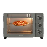 BLACK+DECKER - heteluchttafeloven 30 L + 1500W | bovengrill | tot 230°C | 90 min timer + continu | dubbele glazen deur | interieurverlichting | braadspit | kruimelbak | compact
