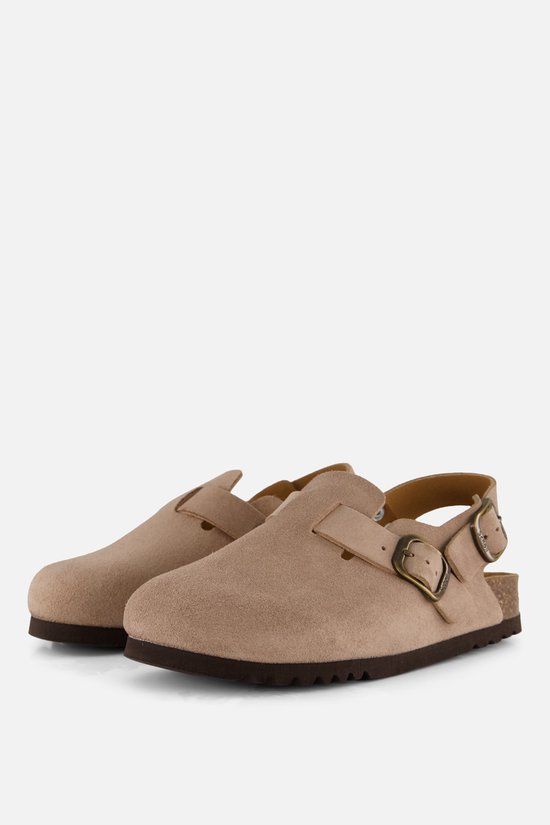 Scholl Fae Muiltjes Backstrap beige Suède - Maat 38