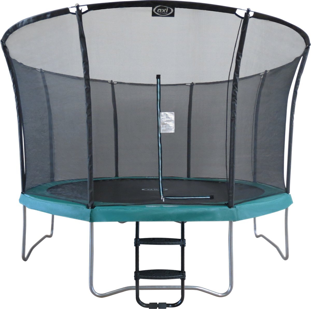 AXI Denver Trampoline met veiligheidsnet Ø 366 cm Groen - Onground op palen - Rond 12ft - met ladder