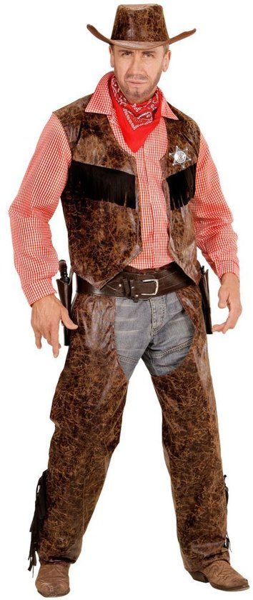 Widmann Cowboy Kostuum Stoere Cowboy Man / Jongen Large Carnaval verkleedkleding