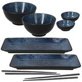 Tognana Jap, sushi-set, 8-delig, porselein, blauw