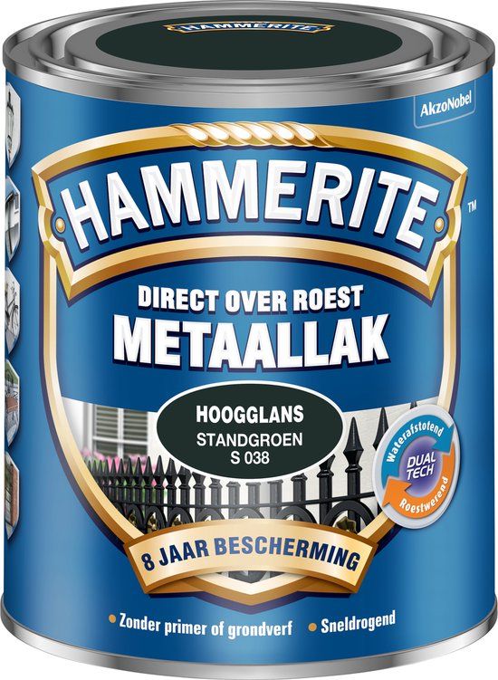 Hammerite direct over roest metaallak hoogglans standgroen - 750 ml