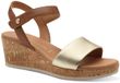 Marco Tozzi Dames Sandaal 2-28326-44 Metallic Sleehak Klittenband Leer/Synthetisch Maat 37 EU