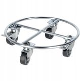 KADAX Plantenroller van staal, bloemenonderzetter met wieltjes, transportroller, rolplank, ronde bloemenhouder, plantenstandaard, potroller, bloemenroller (diameter 30 cm, zilver)