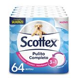 Scottex Toiletpapier, ruimtebesparend, katoen, 100% recyclebaar, gemaakt in Italië, 64 rollen