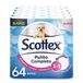 Scottex Toiletpapier, ruimtebesparend, katoen, 100% recyclebaar, gemaakt in Italië, 64 rollen