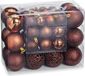 G. Wurm Boules de Noël - set 50x pc - marron - 3,4,6 cm - plastique - décoration de Noël - boules de Noël incassables