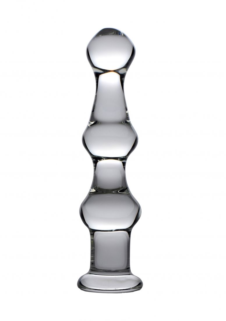 Master Series Mammoth 3 Bumps Glass Dildo - Clear