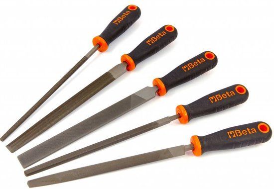 Beta 1719BMA8 - Halfzoet vijlen - kunststof handgrepen - Zwart - Gereedschapsset