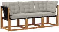 vidaXL 3-delige Outdoor Loungebank Naturel