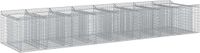 vidaXL Gabionen-verhoging voor planten, 3 stuks, 400 x 100 x 60 cm, verzinkt staal