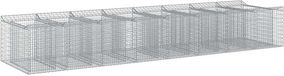 vidaXL Gabionen-verhoging voor planten, 3 stuks, 400 x 100 x 60 cm, verzinkt staal