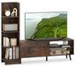 Meuble TV avec étagère à livres, pour téléviseurs jusqu'à 50 pouces, blanc, 140 x 31 x 115,5 cm