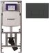 Geberit Inbouwreservoir UP320 met QeramiQ push bedieningsplaat - dualflush - rechthoekige knoppen - kunststof antraciet mat