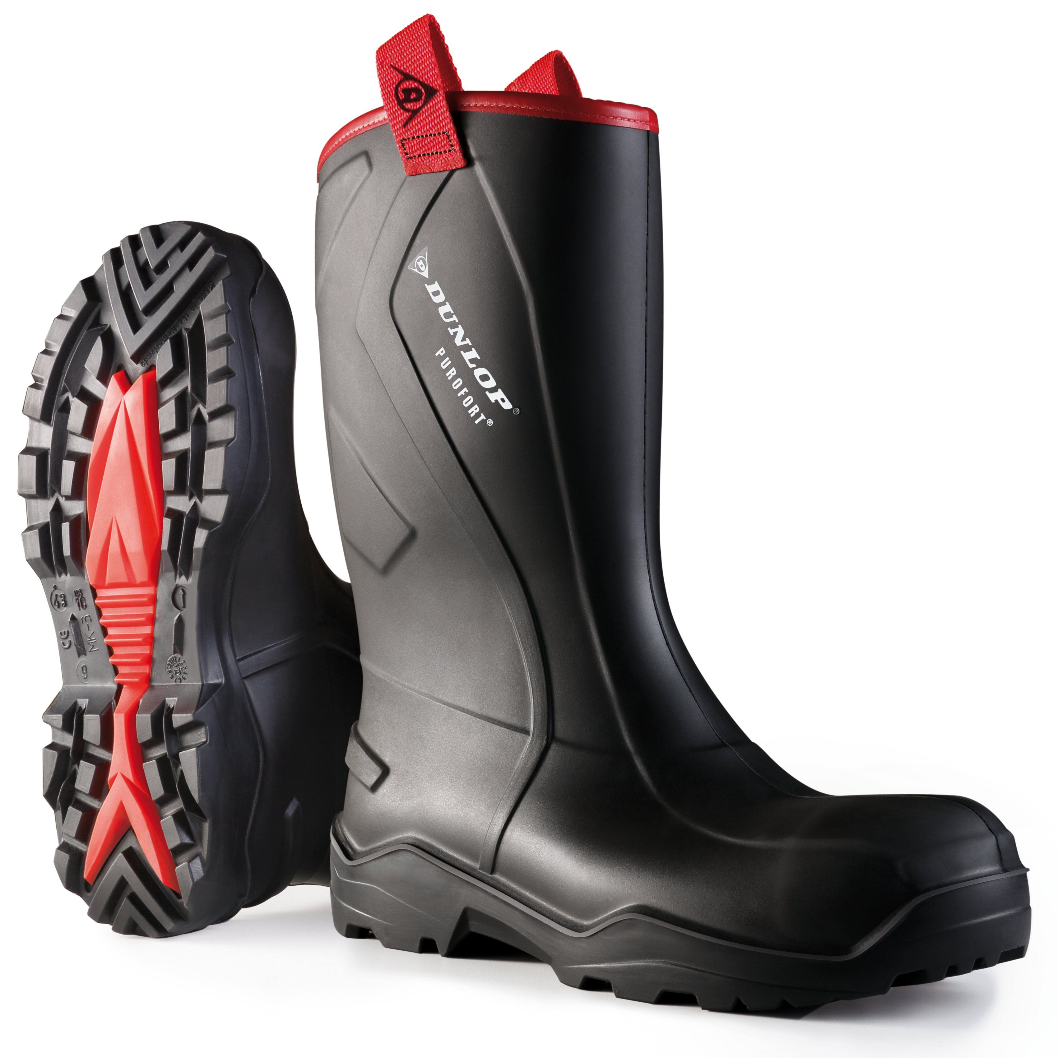 Dunlop Purofort Plus Rugged S5 werklaarzen zwart/rood 41 heren