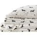 Comfort Spaces Katoen Flanel Ademend Warm Diep Pocket Lakens Met Kussensloop Bedding, Twin XL, Zwarte Hond 3 Stuk