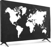 kwmobile TV hoes voor 55" TV cover - Beschermhoes voor televisie - Wereldkaart design in wit/zwart