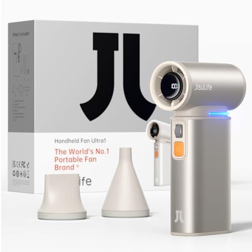 JISULIFE Draagbare Turbo Handventilator - 100 Snelheden - 9000mAh