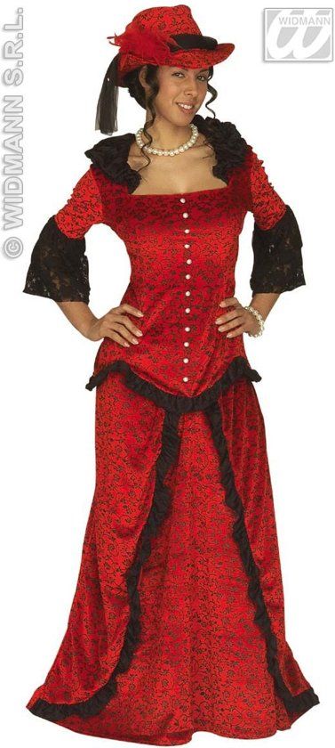 Widmann Wilde Westen Kostuum Saloonlady Western Lady Kostuum Vrouw Small Carnaval kostuum Verkleedkleding