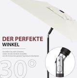 Merkloos Rechthoekige parasol 180 × 130 cm - voor balkon, terras en tuin - windbestendig en kantelbaar - UPF 50+