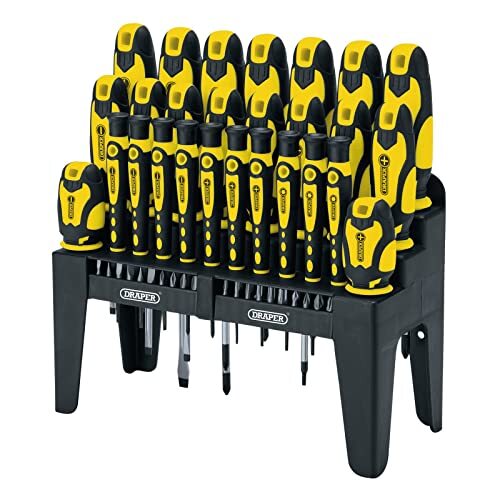 Draper 16824 Soft Grip Schroevendraaier en Bit Set, Geel (47 Stuk)