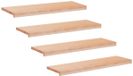 vidaXL Trapmatten 4 st Naturel 100 x 25 x 2 cm Massief beukenhout