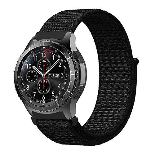 Systems Armband 22 mm van nylon voor Huawei Watch smartwatch in zwart, zwart, Eine Grösse