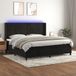 Maison Exclusive - Lit boxspring avec matelas et éclairage LED, noir, 200x200 cm, velours