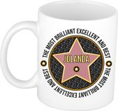 Bellatio Decorations Naam mok Jolanda - wit - Most Brilliant - keramiek - 300 ml