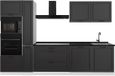Vicco Complete keukeneenheid R-Line, Antraciet landelijk/Wit, 310 cm antraciet werkblad
