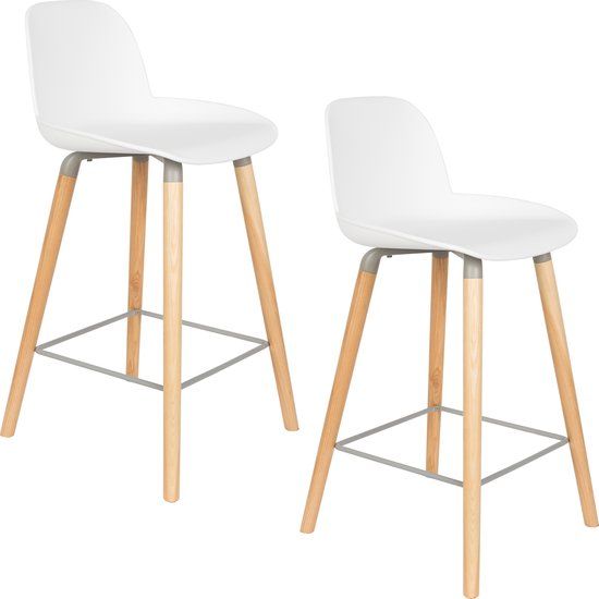 Zuiver Albert Kuip Barkrukken rugleuning 65 cm Wit - Set van 2