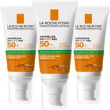 La Roche Posay Anthelios Dry Touch Anti-glim Zonnebrand SPF 50+ Gezicht - 3 x 50 ml