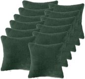 vidaXL - Kussensloop - 12 stuks - HEERLEN - Donkergroen - 50 x 50 cm - Bouclé