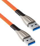 Allteq USB 2.0 kabel - Gevlochten mantel - Rood - 5 meter