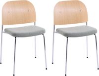 Beliani ASHCROFT - Set van 2 eetkamerstoelen - Groen/Lichtbruin - IJzer