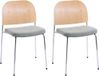 Beliani ASHCROFT - Set van 2 eetkamerstoelen - Groen/Lichtbruin - IJzer