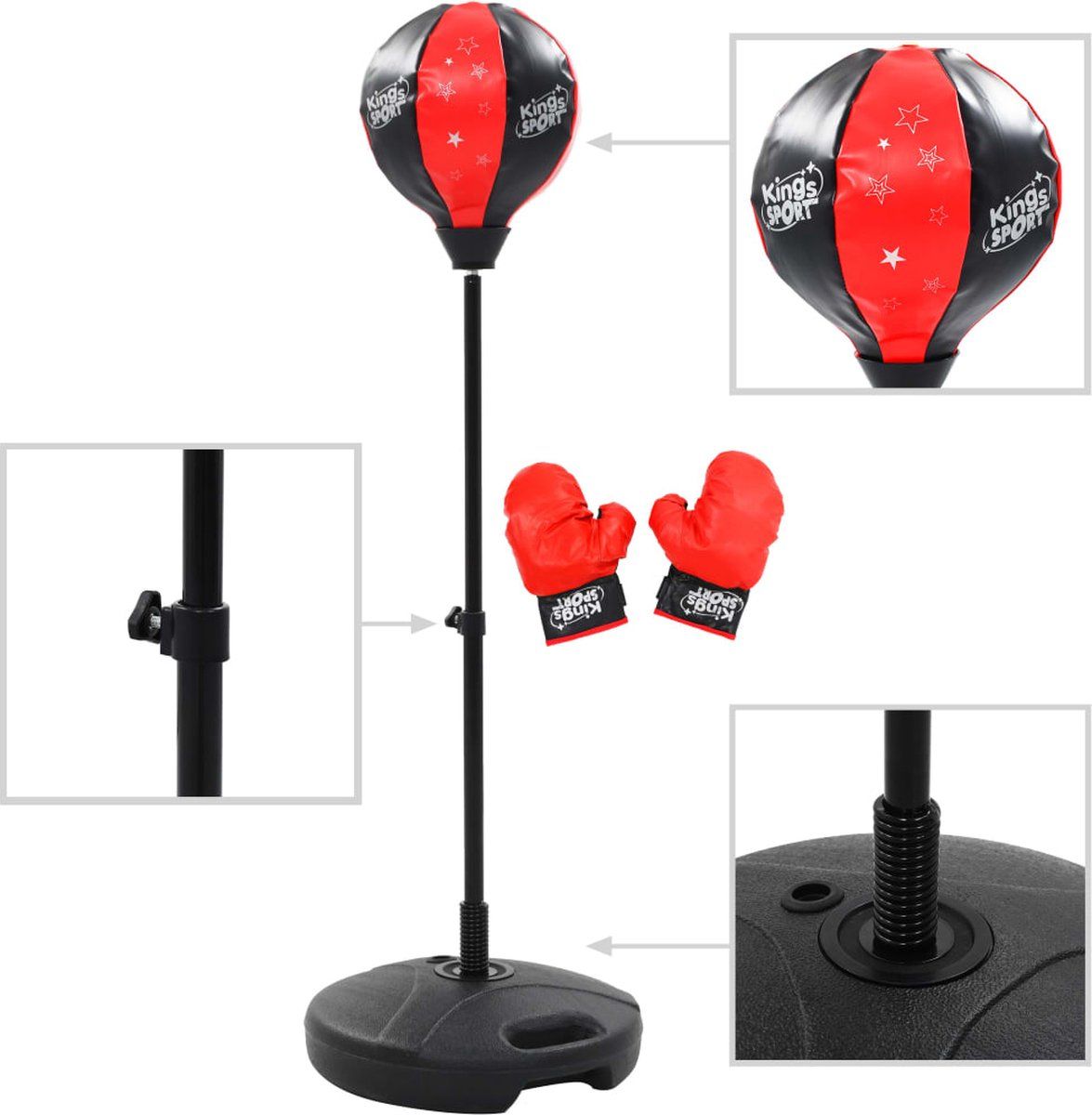 vidaXL Kinderboksbalset 87-120 cm Rood