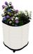 Bac de culture surélevé galvanisé sur roulettes - Bac à plantes en métal 60x60x70 cm - Avec roulettes - Réservoir d'arrosage automatique - Convient pour une utilisation intérieure et extérieure - Blanc crème