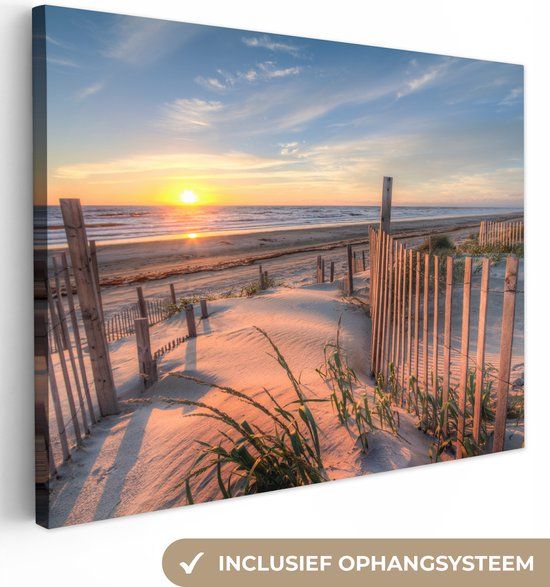 Canvas Schilderij - Strand en Zee - 40x30 cm - Wanddecoratie