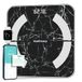 Healthkeep Pèse-personne, impédancemètre, Bluetooth, très précis, avec application 13 indicateurs pour Android et iOS Max, 180 kg/400 lb/28 st, 28 x 28 cm, marbre noir