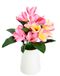 Frangipani in pot Plumeria bloeiende struik kunstwas bloem tafeldecoratie middenstuk bruiloftsdecoratie kunstbloemen kamerplant kunstplant bloemen kunstplant bloemen kunstdecoratie bloemsieraad, roze